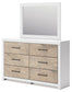 Charbitt Full Panel Bed with Mirrored Dresser, Chest and Nightstand