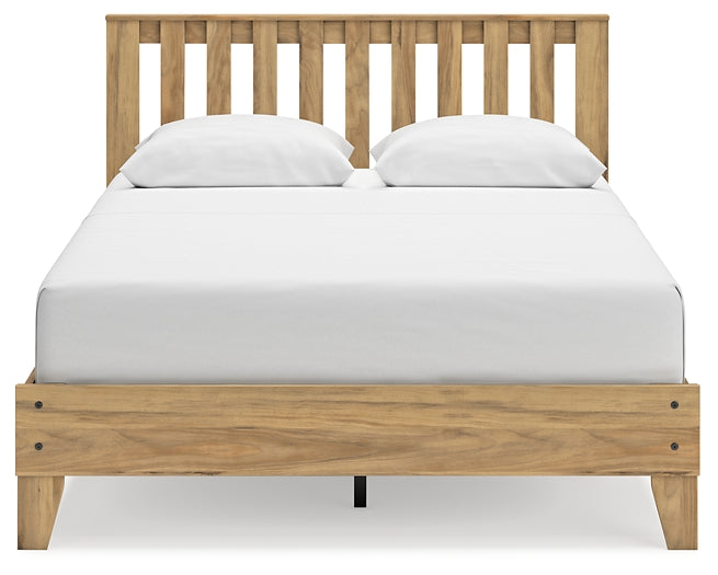 Bermacy Queen Platform Panel Bed with Dresser, Chest and 2 Nightstands