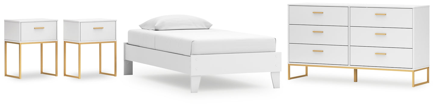 Socalle Twin Platform Bed with Dresser and 2 Nightstands