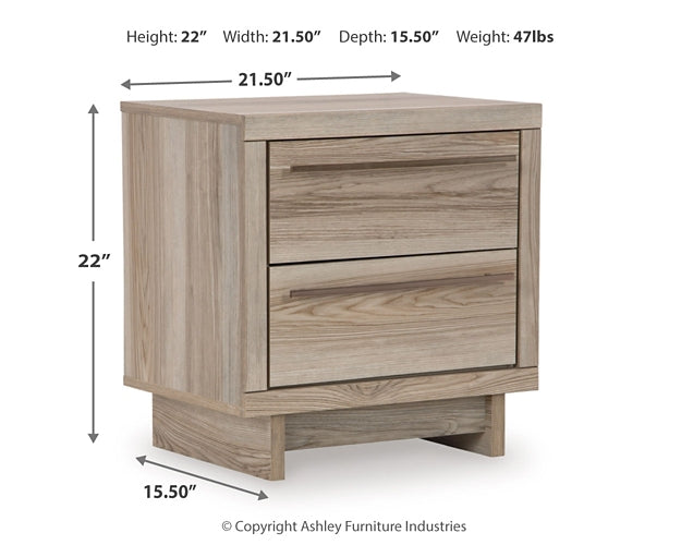 Hasbrick Queen Panel Headboard with Mirrored Dresser, Chest and Nightstand