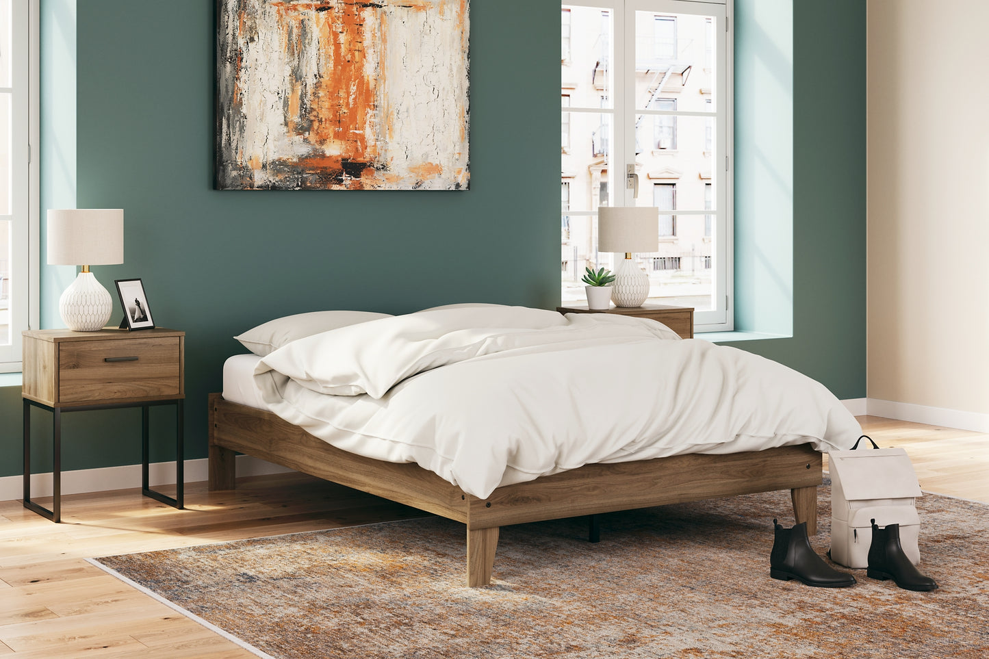 Deanlow Full Platform Bed with 2 Nightstands