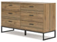 Deanlow Queen Platform Panel Bed with Dresser and 2 Nightstands