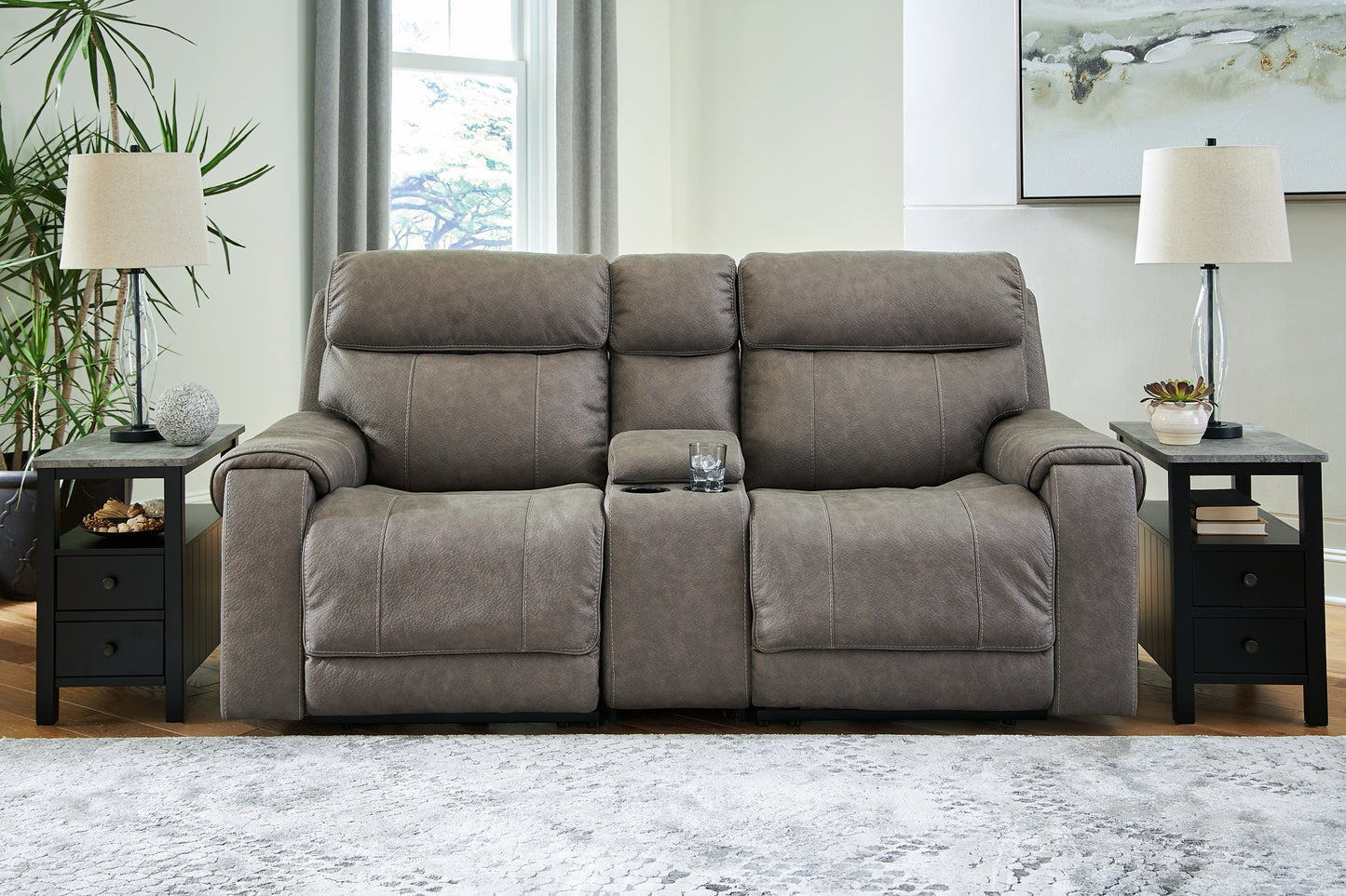 Starbot 3-Piece Power Reclining Sectional Loveseat with Console