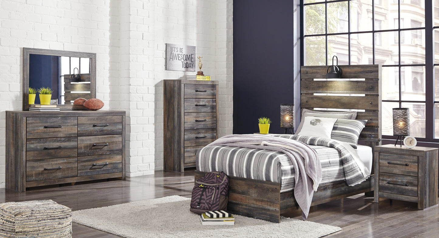 Drystan Twin Panel Bed with Dresser