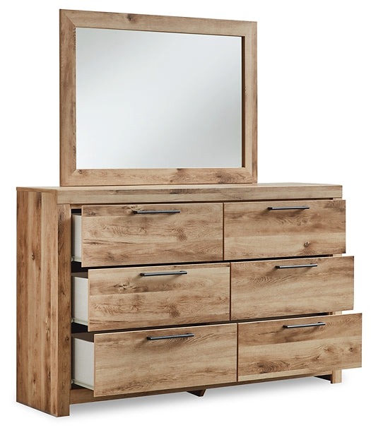 Hyanna King Panel Headboard with Mirrored Dresser and 2 Nightstands