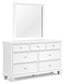 Fortman California King Panel Bed with Mirrored Dresser and Chest