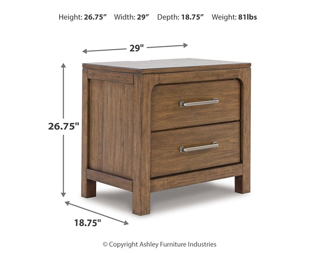 Cabalynn Queen Panel Bed with Storage with Mirrored Dresser and 2 Nightstands